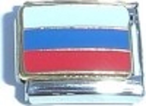 Flag - Russia enamel 9mm Italian charm - Click Image to Close